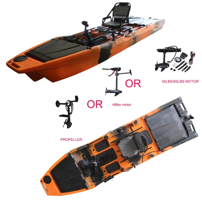Fishing Boat Trolling Motor - Vicking 12,6FT Einzel-Kajak mit Pedalpropeller und
