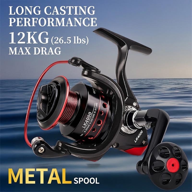 Fishing Boat Steering Wheel - Vollmetall-Spinnrolle, robuste, weitwurfende Metallrolle für Süß-