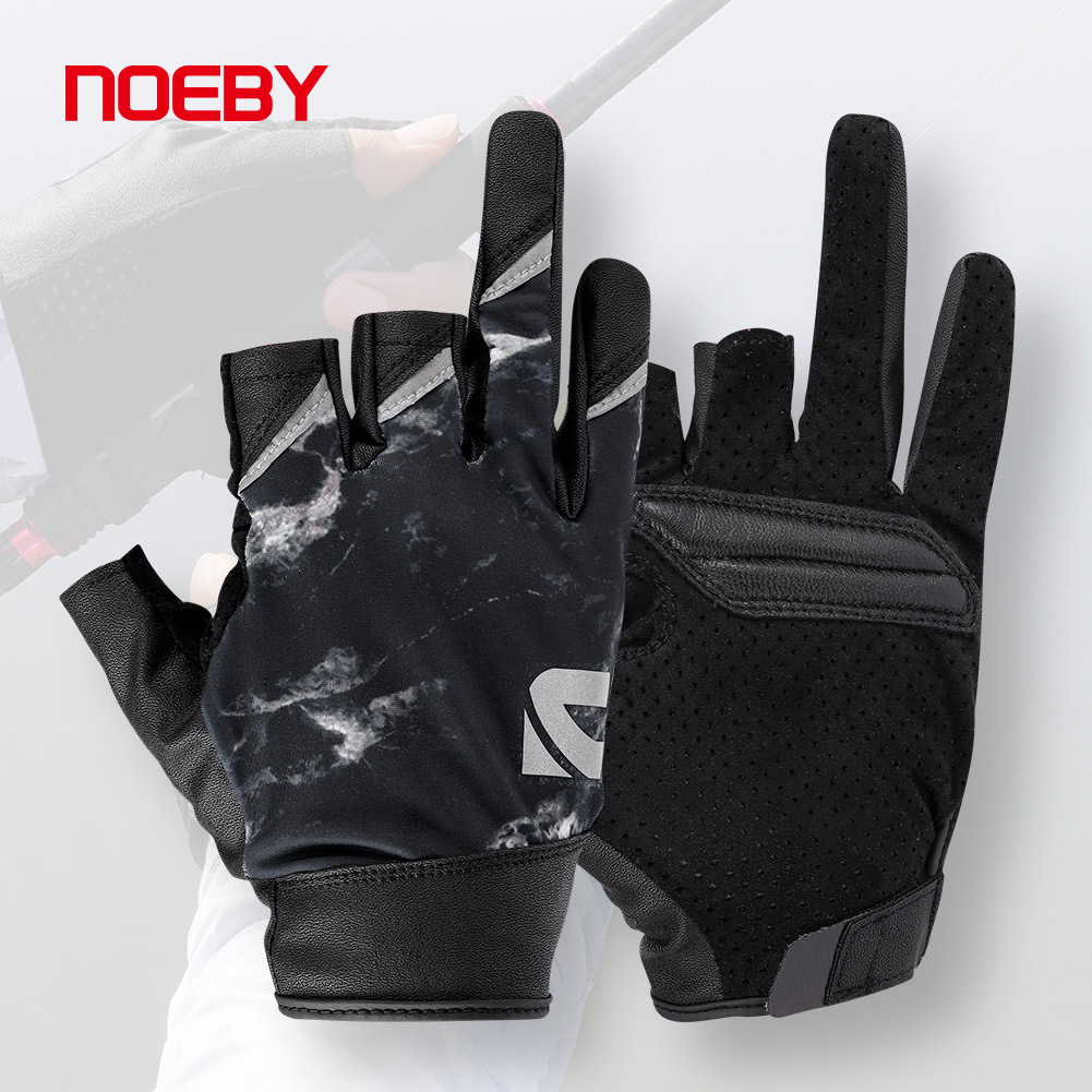 Fishing Boat Oar - Noeby Halbfinger-Angelhandschuhe UPF50+, Sonnenschutz, UV-Schutz, schnell