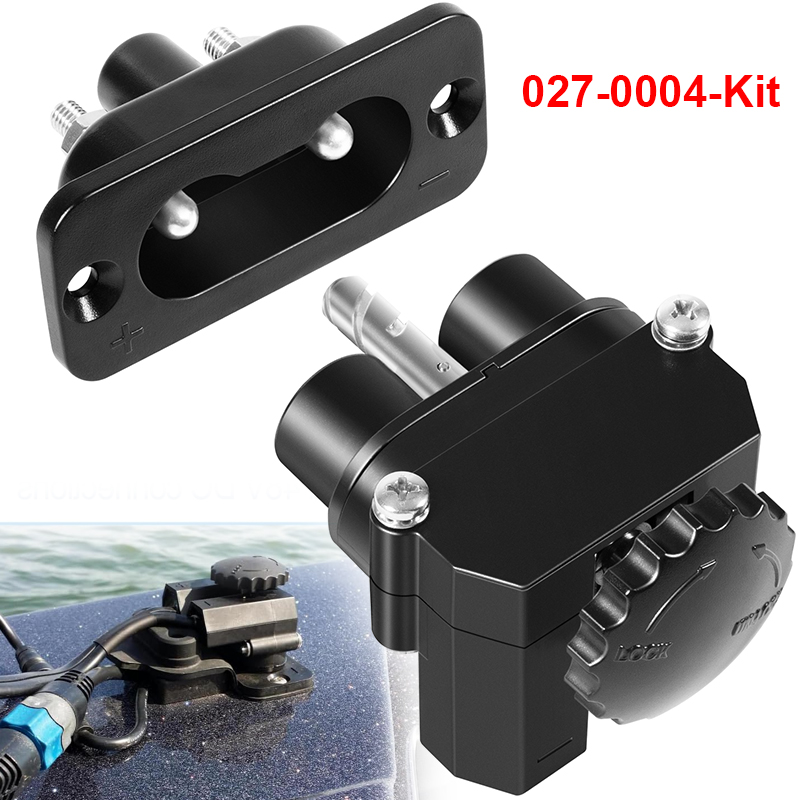 Fishing Boat Steering Wheel - 027-0004 Marine 12-48V DC Stromanschluss-Set, Außenborder-Trollingmotor-Stecker